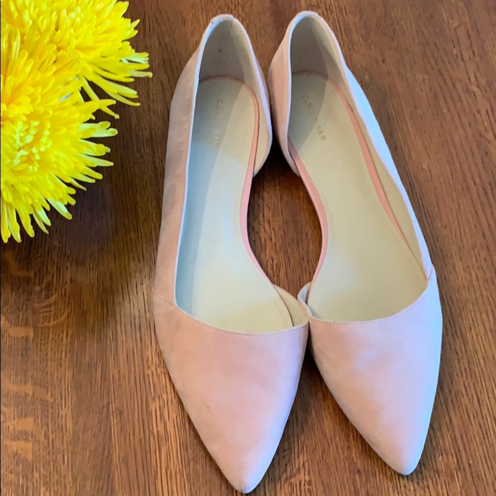 Cole Haan Pink Dorsay Flats, Suede, Size 12
